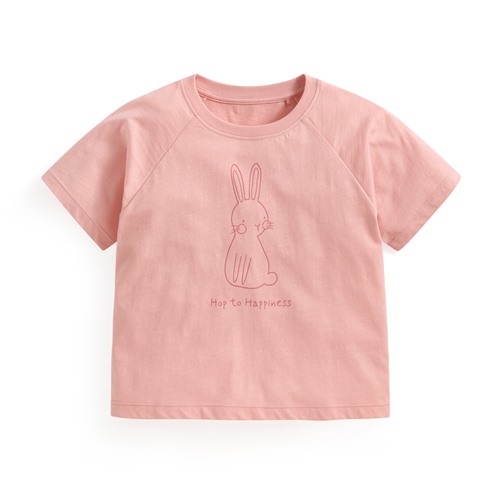 竹節棉寬鬆動物印花T恤-童