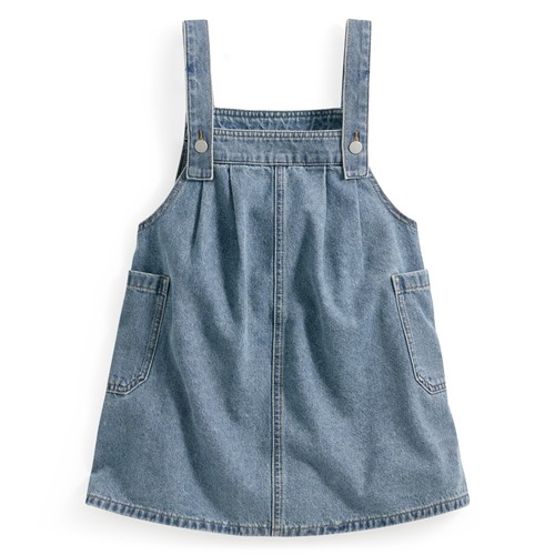 寬鬆牛仔吊帶裙-童