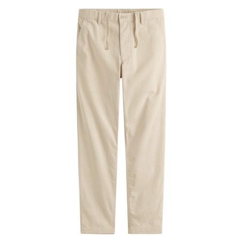 棉麻休閒長褲-男