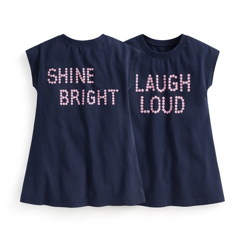 純棉文字印花洋裝-Baby