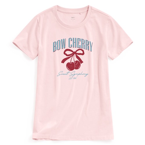 文字櫻桃印花T恤-女