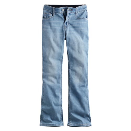 輕量高腰靴型九分牛仔褲-女