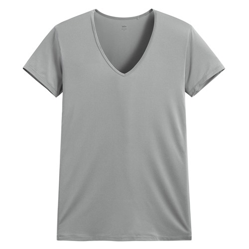 輕涼V領短袖T恤-男