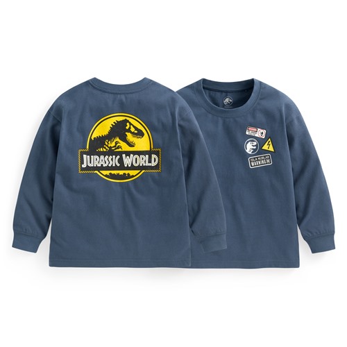 Jurassic World寬版長袖印花T恤-02-童