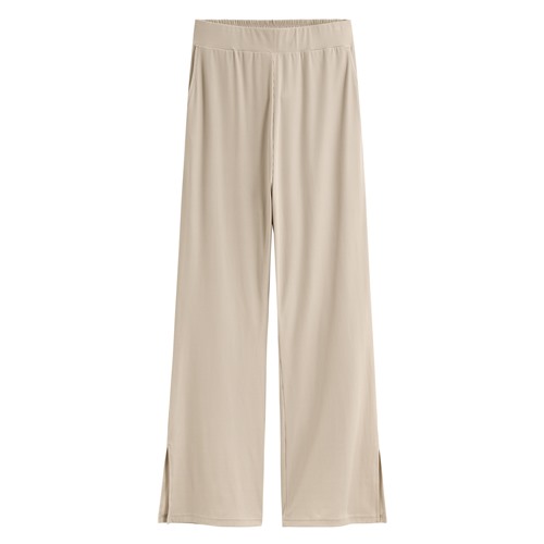 輕涼羅紋側開衩長褲-女