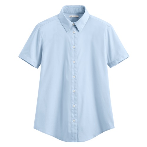 商務彈性短袖襯衫-女