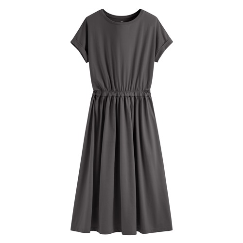 柔滑棉連袖收腰長洋裝-女