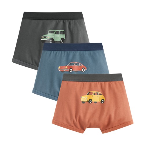 網眼汽車印花平口內褲(3入)-男童