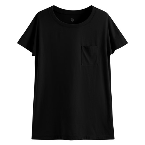 莫代爾口袋短袖T恤-女