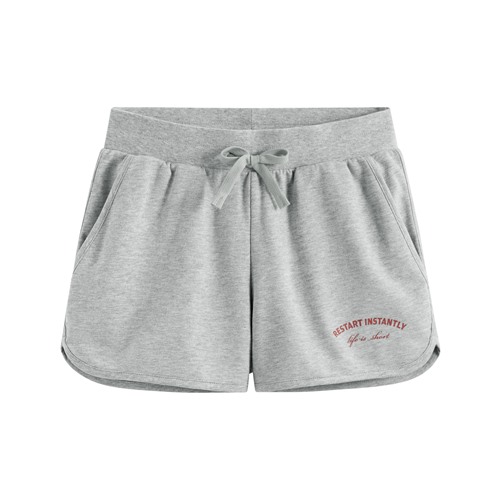 小毛圈文字印花短褲-女