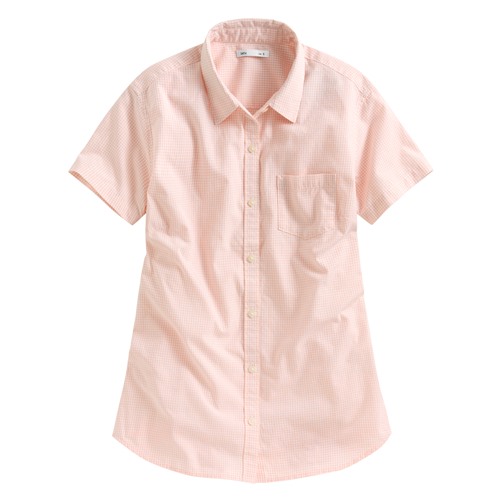 格紋短袖襯衫-女