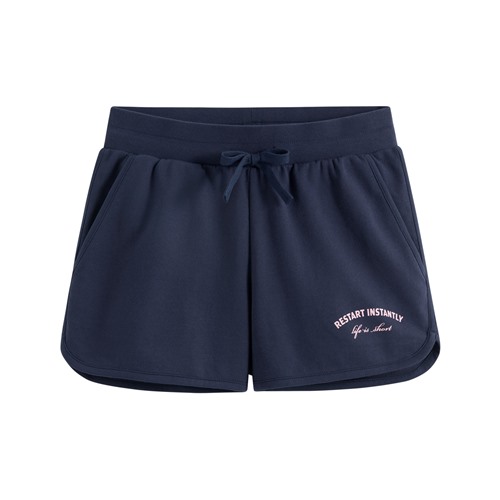 小毛圈文字印花短褲-女