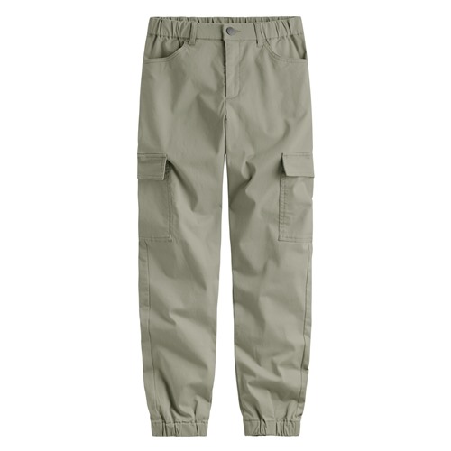 棉質工裝束口褲-女