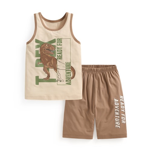 輕涼印花背心家居套裝-童