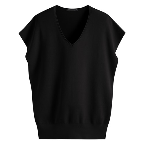 V領寬版連袖針織衫-女