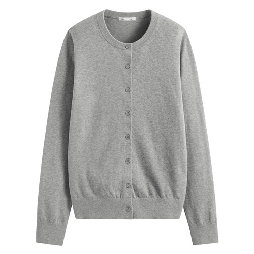 棉質圓領針織外套-女