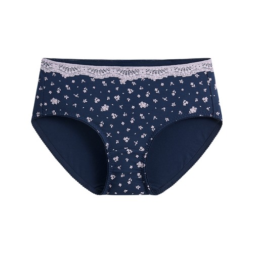 莫代爾蕾絲碎花中腰內褲-女