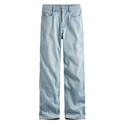 高腰直筒落地牛仔褲-女