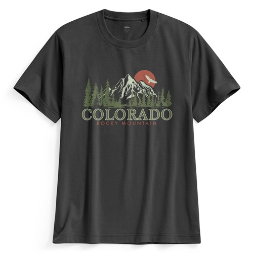 山景印花T恤-男