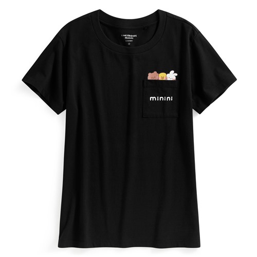 LINE FRIENDS minini口袋印花T恤-06-女