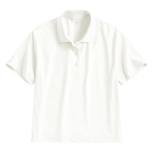 涼感棉質短版polo衫-女