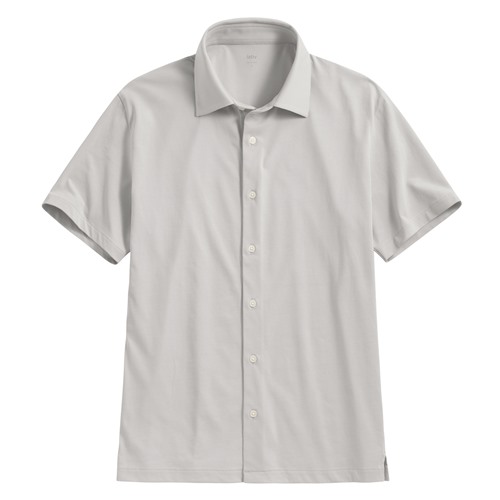 涼感棉質襯衫式polo衫-男