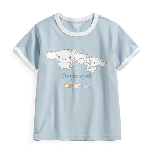 三麗鷗羅紋配色印花T恤-15-童