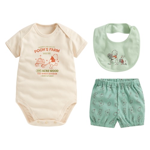 迪士尼系列純棉羅紋套裝組(3入)-Baby