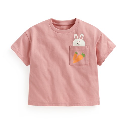 純棉口袋動物印花T恤-Baby