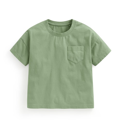 純棉寬版口袋T恤-童