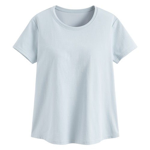 輕涼棉質Bra圓領寬襬T恤-女