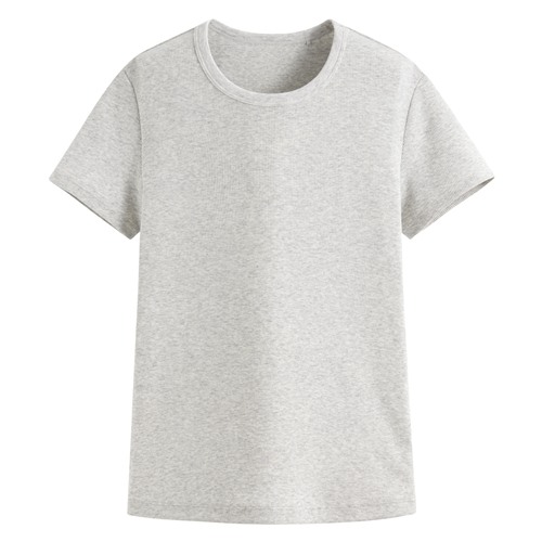 羅紋圓領短袖T恤-女