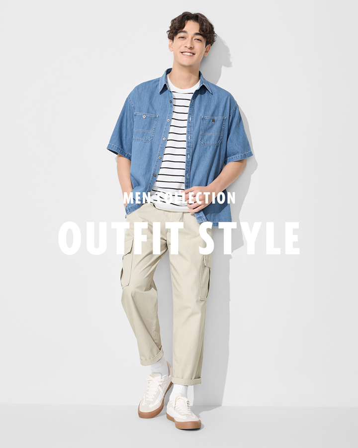 牛仔寬版短袖襯衫 X 純棉寬版條紋T恤