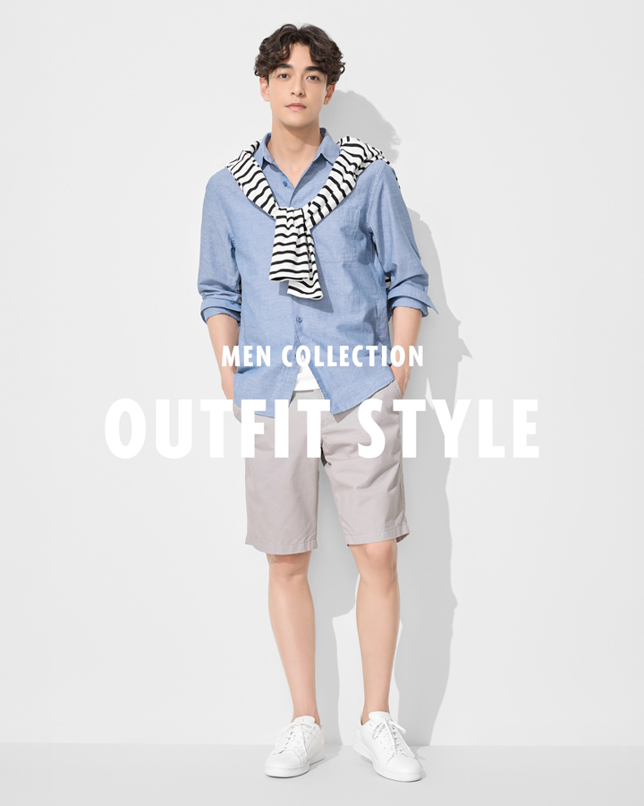 清爽棉麻襯衫 X 卡其短褲