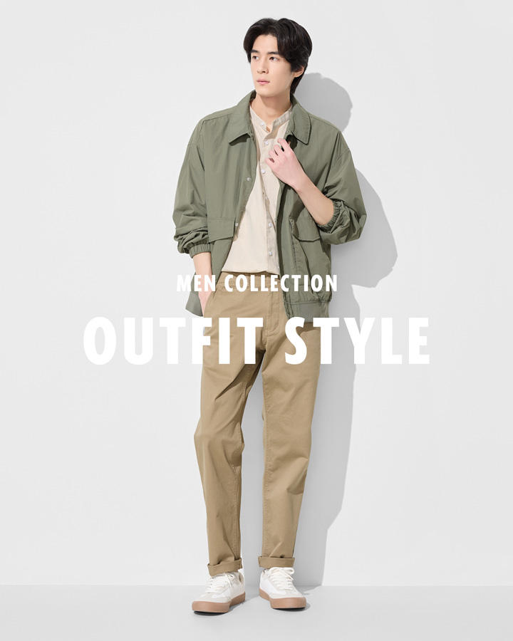 彈性直筒卡其褲，微彈舒適、修身百搭