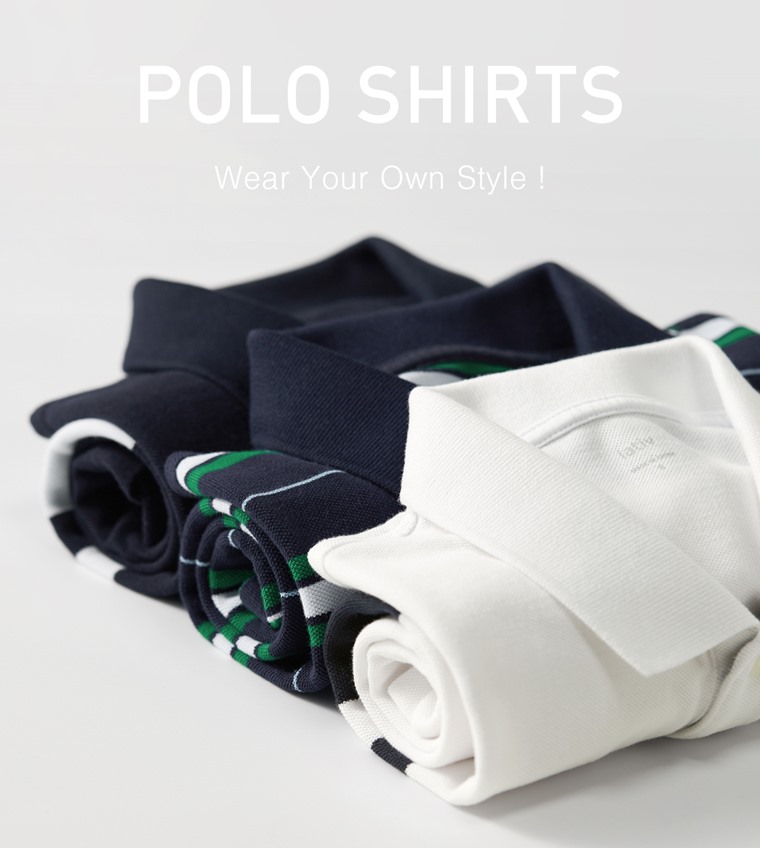 純棉網眼條紋polo衫-男