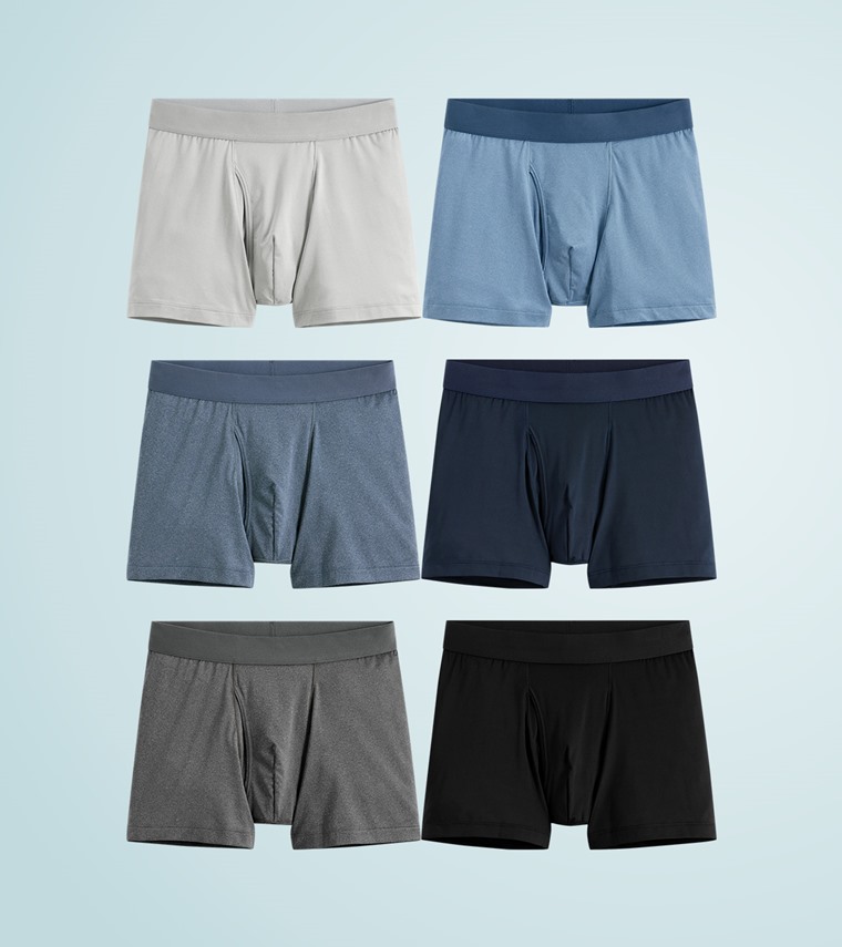 輕涼中腰平口內褲-男