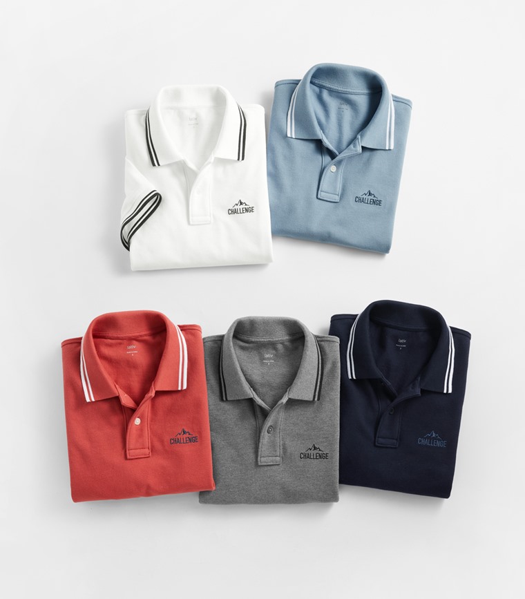 純棉網眼電繡polo衫-男