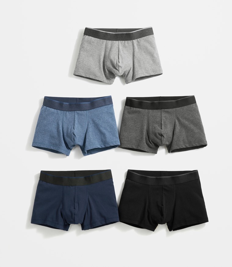 棉質低腰平口內褲-男