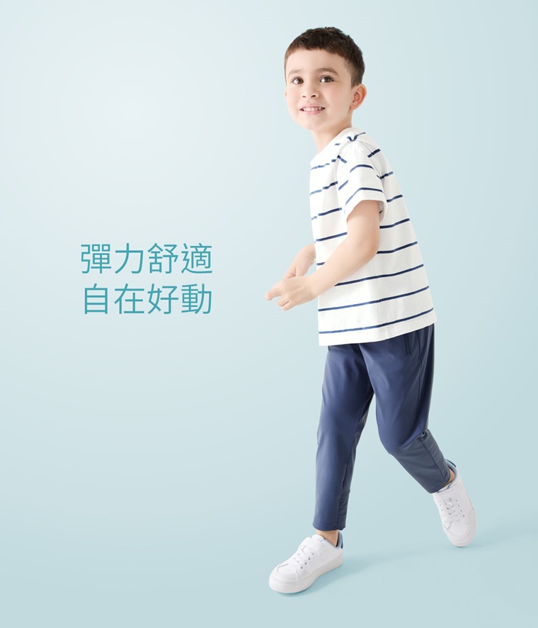 涼感彈力褲-童 - 側口袋搭配高品質 YKK 拉鍊設計，滑順好拉，收納更安心。
