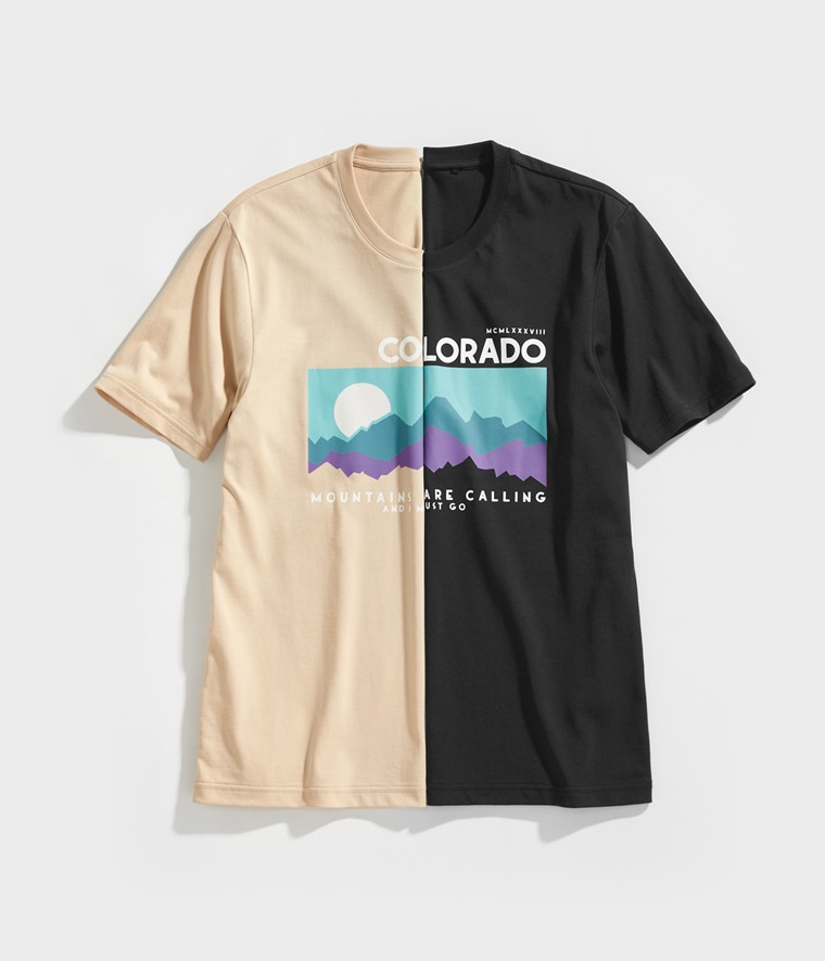 運動涼感印花圓領T恤-01-男