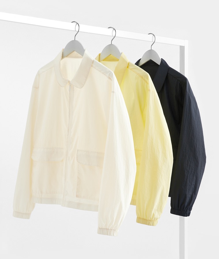 抗UV翻領寬短版風衣外套-女