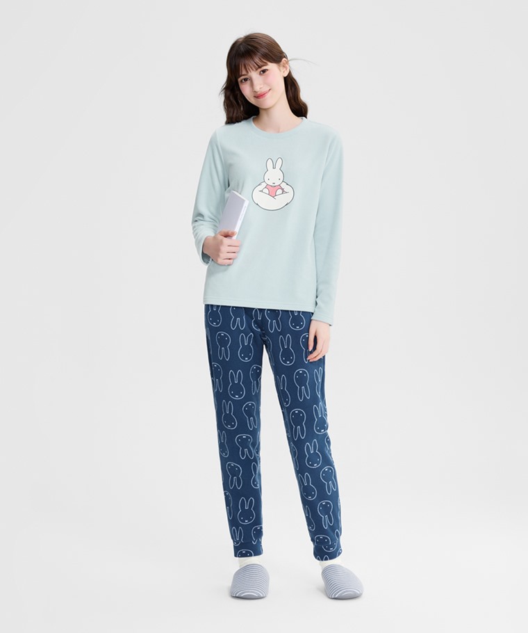 宅家舒適家居系列：女 · Miffy Fleece家居套裝,素面單色長襪