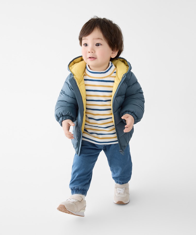 彈性牛仔保暖束口褲-Baby
