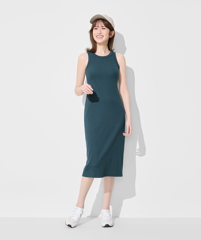 羅紋背心連身裙-女