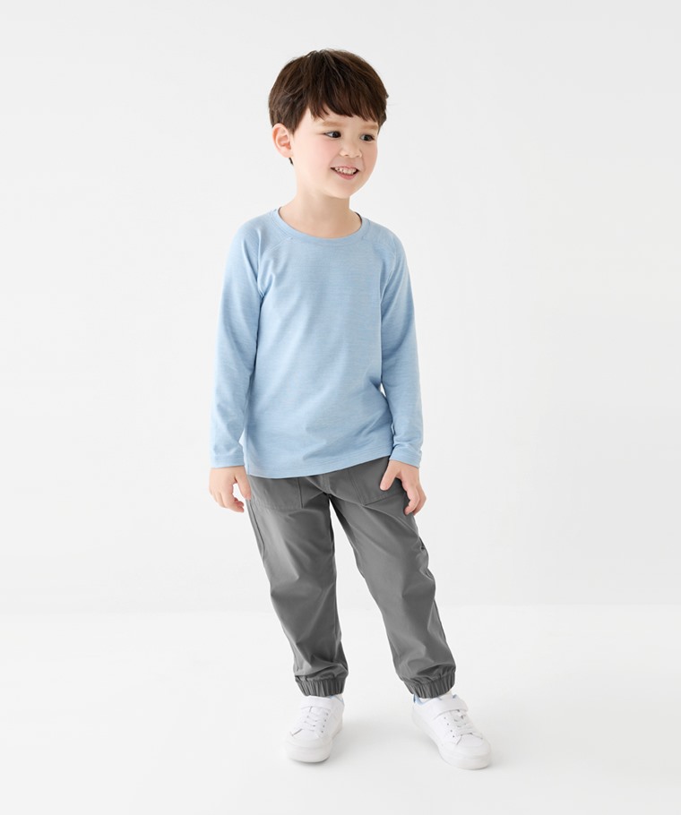 吸排圓領長袖T恤-童