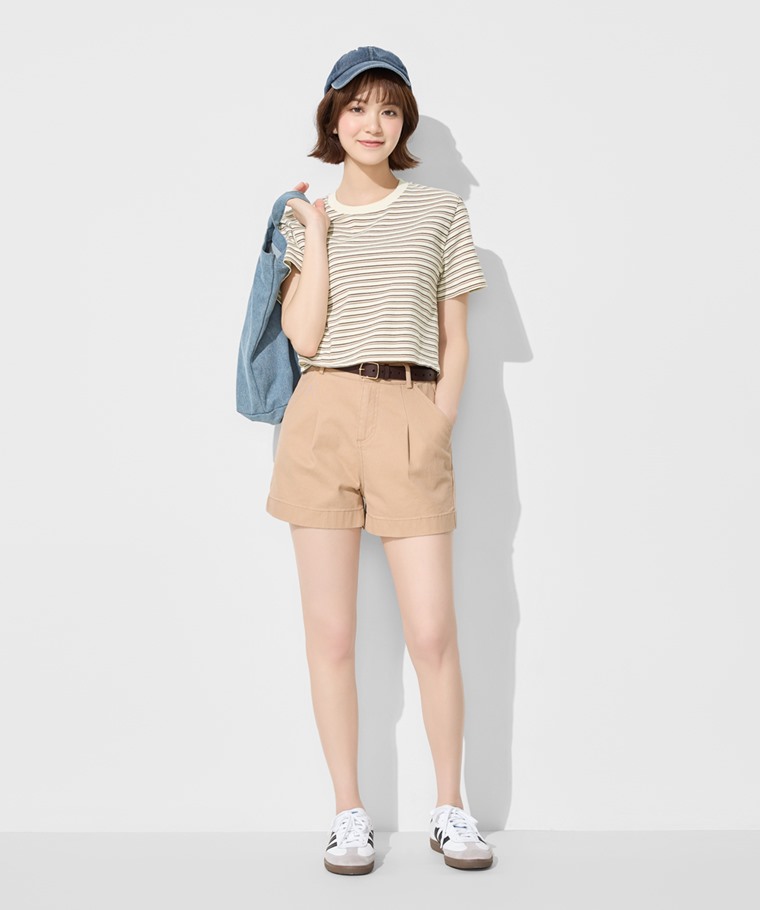 多色牛仔短褲-女
