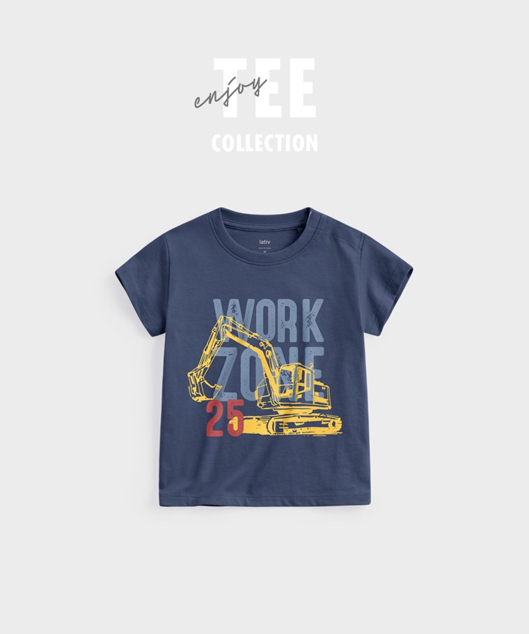 聯名系列T恤-BABY：Baby · 工程車印花T恤