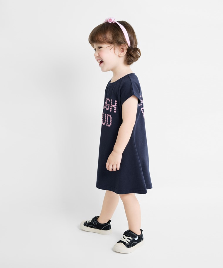 純棉文字印花洋裝-Baby