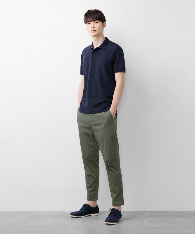 純棉網眼polo衫-男